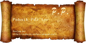 Peknik Péter névjegykártya