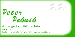 peter peknik business card